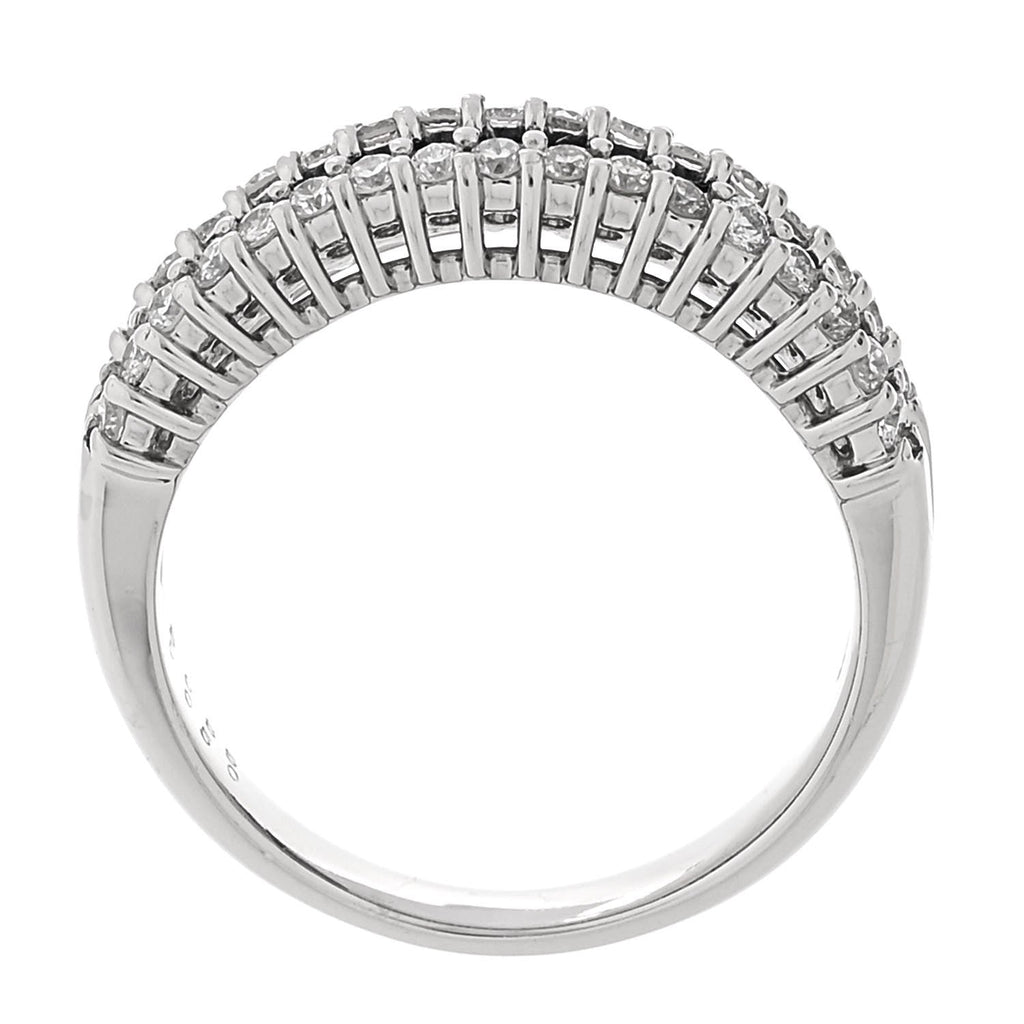 Platinum Diamond Blue Sapphire 0.50ctw Three Row Ring 53 6.5