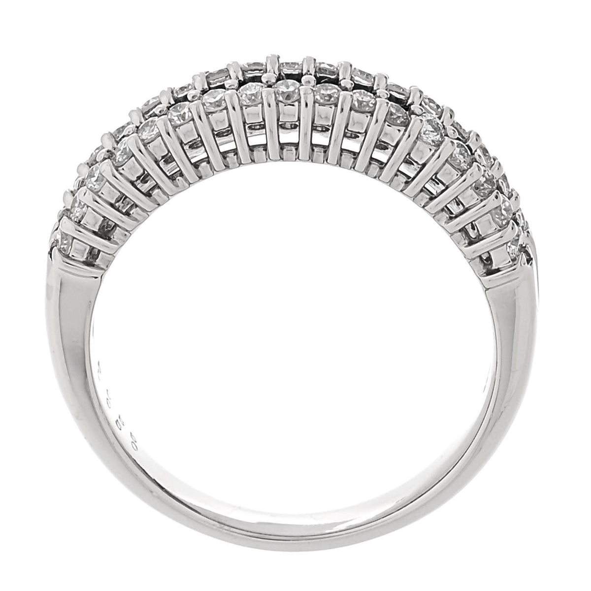 Platinum Diamond Blue Sapphire 0.50ctw Three Row Ring 53 6.5