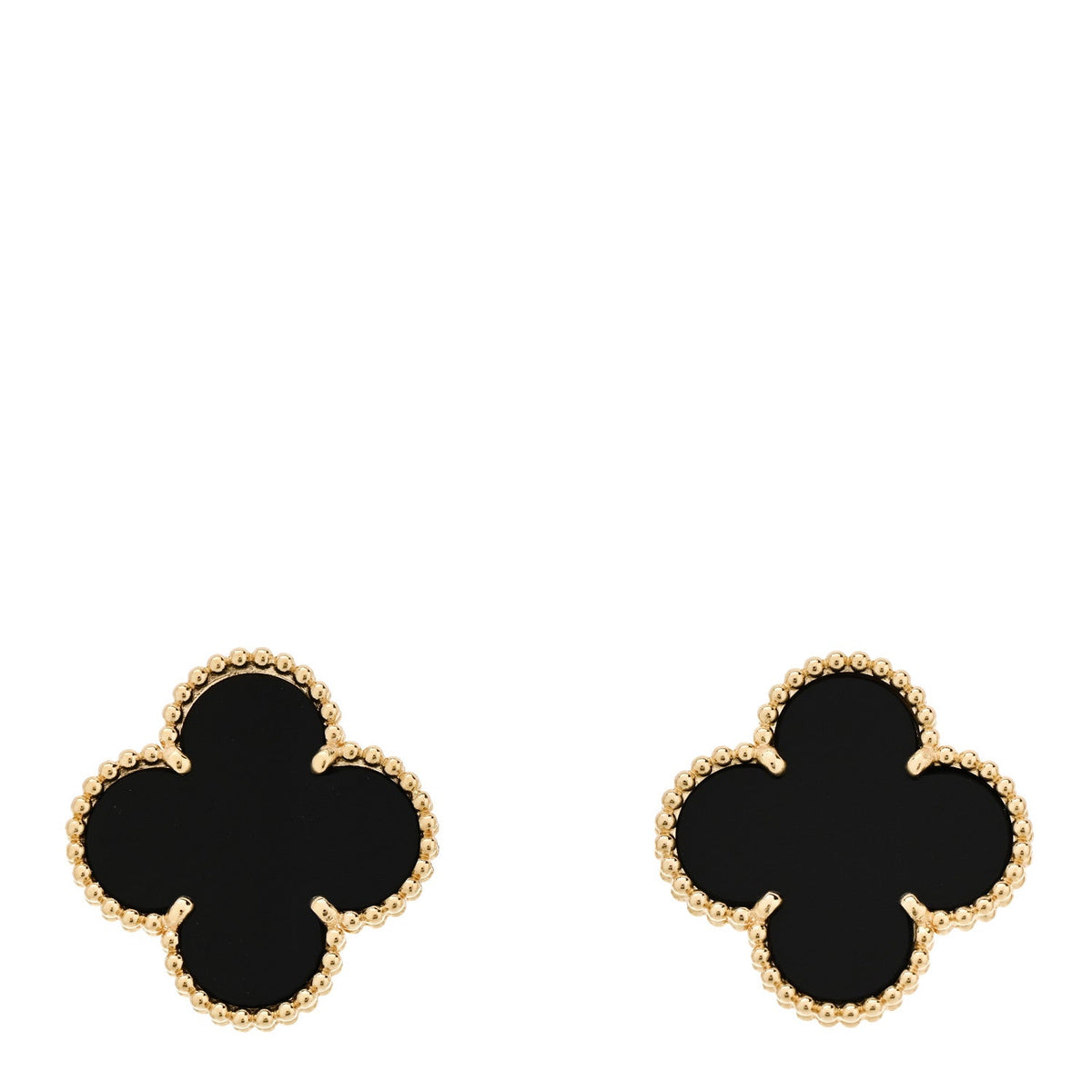 18K Yellow Gold Black Onyx Magic Alhambra Earrings