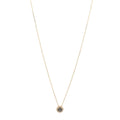 14K Yellow Gold Diamond Black Night Quartz Halo Pendant Necklace