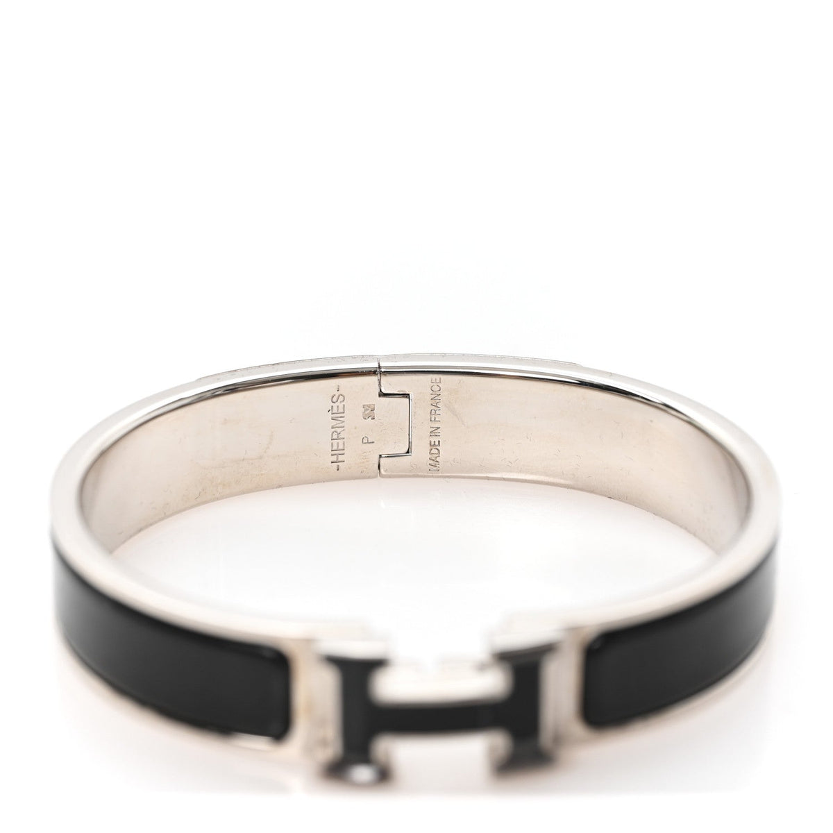 Enamel Narrow Clic Clac H Bracelet PM Black