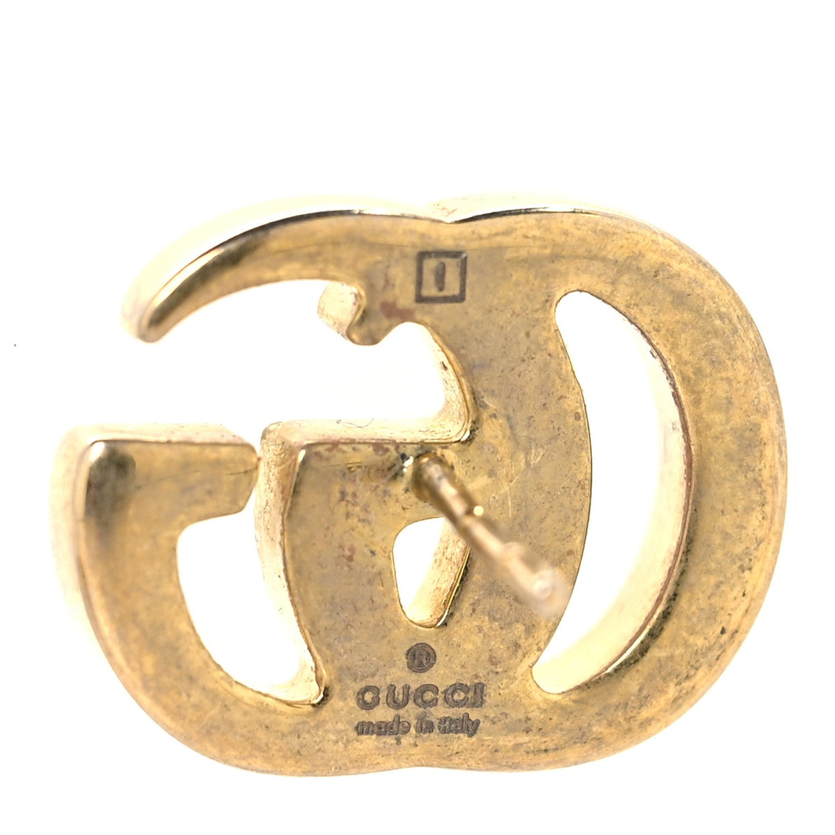 Metal Pearl Double G Drop Earrings Gold