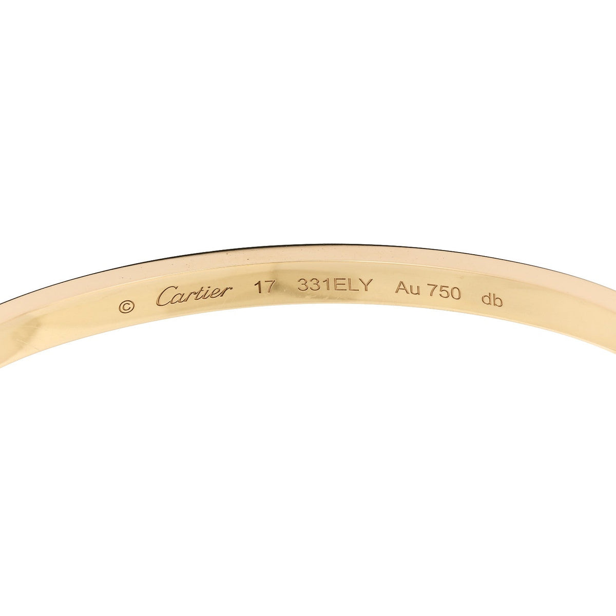 18K Yellow Gold Small LOVE Bracelet 17