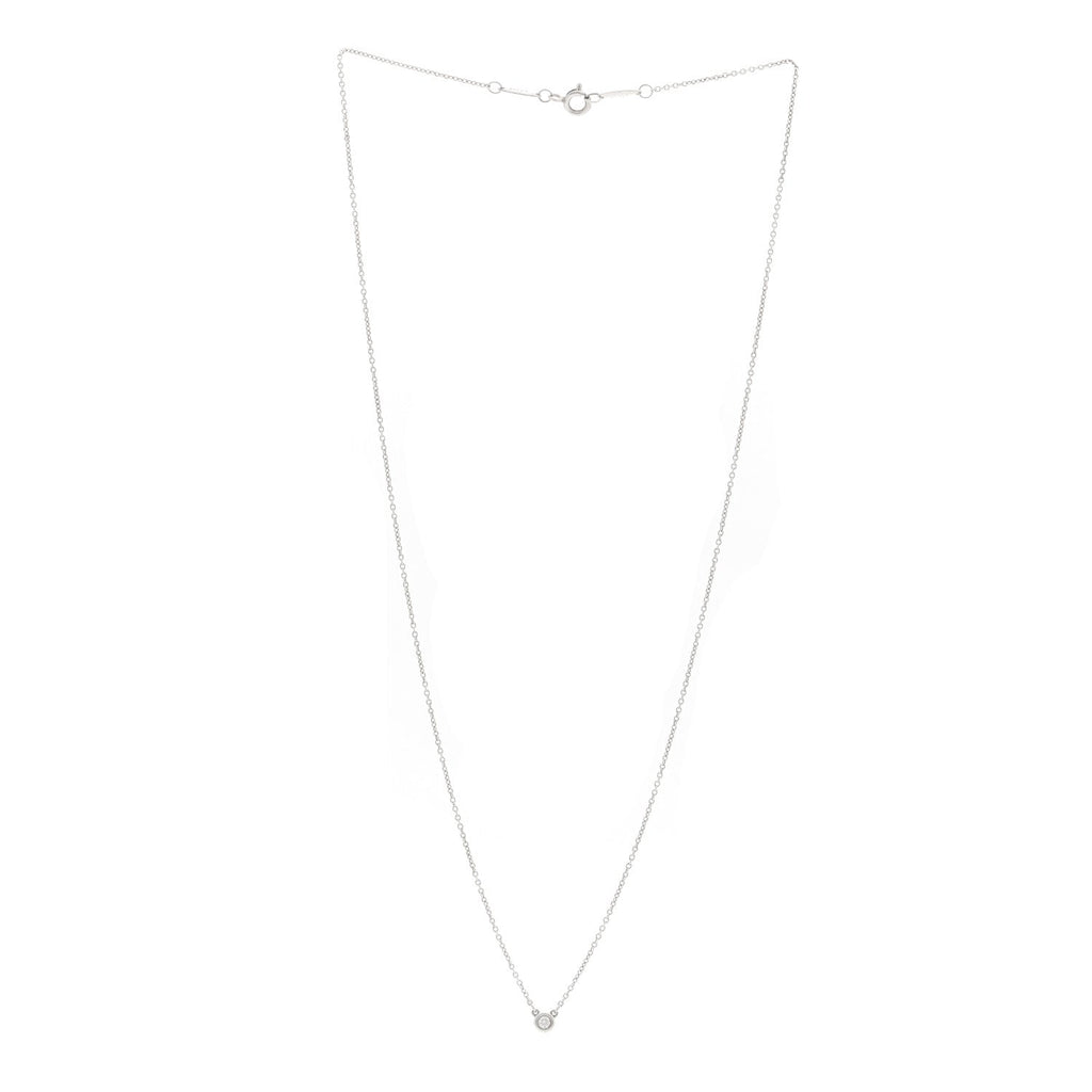 Sterling Silver Diamond .10ct Elsa Peretti Diamonds by the Yard Pendant Necklace