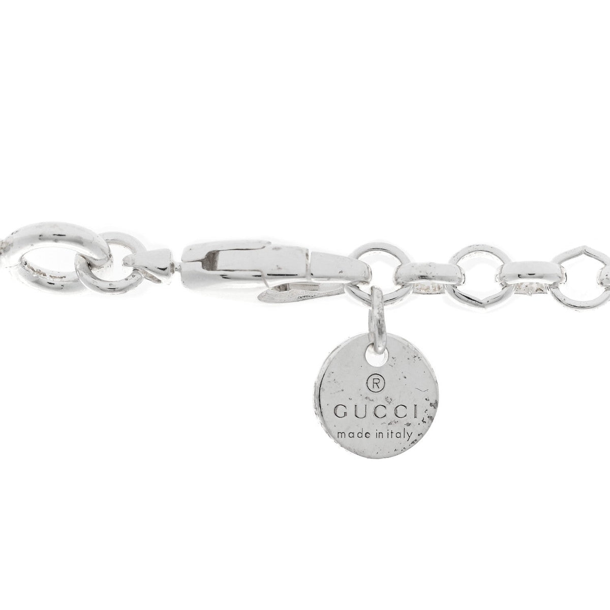 Sterling Silver Interlocking GG Pendant Beaded Necklace