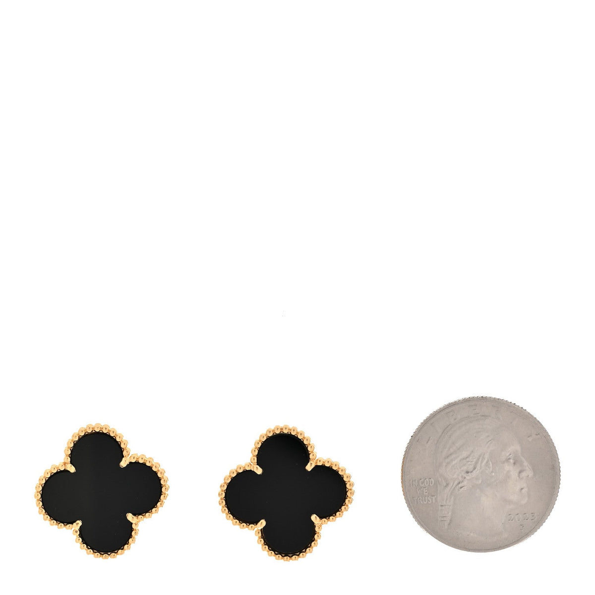 18K Yellow Gold Black Onyx Magic Alhambra Earrings