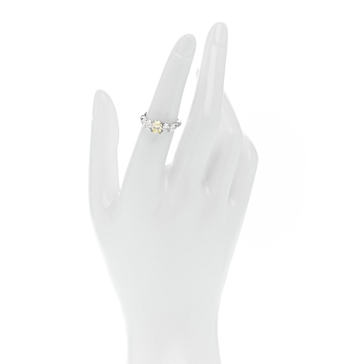 Platinum Yellow Diamond 1.71ctw Five Stone Ring 51 5.75