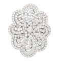 18K White Gold Diamond 5.85ctw Flower Cocktail Ring 54 7