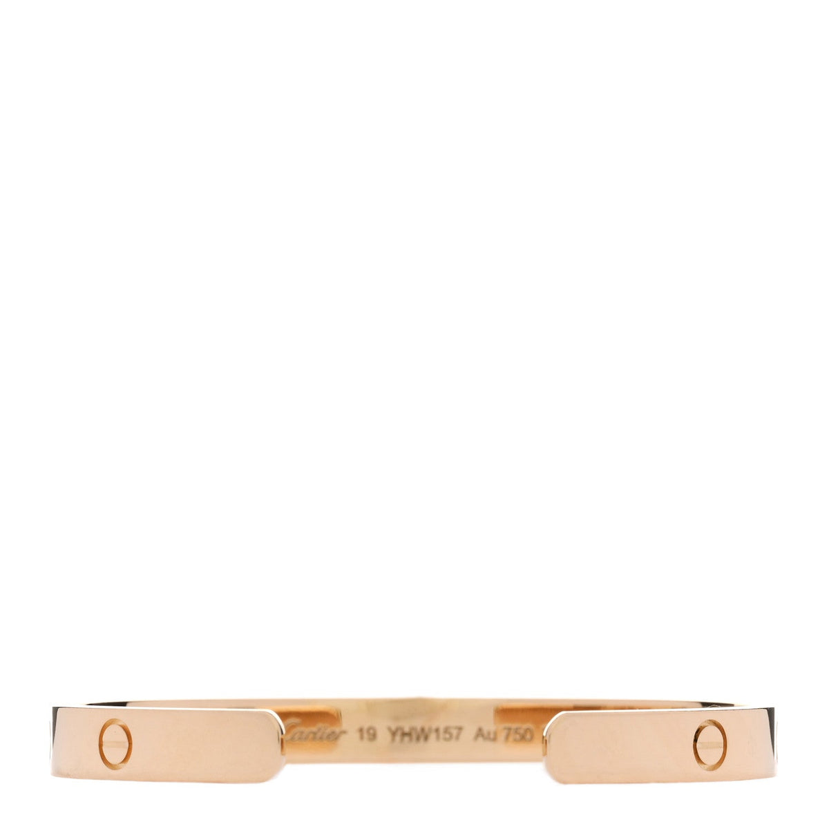 18K Yellow Gold LOVE Cuff Bracelet 19