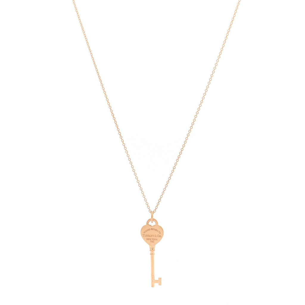 18K Rose Gold Return To Tiffany Heart Key Pendant Necklace