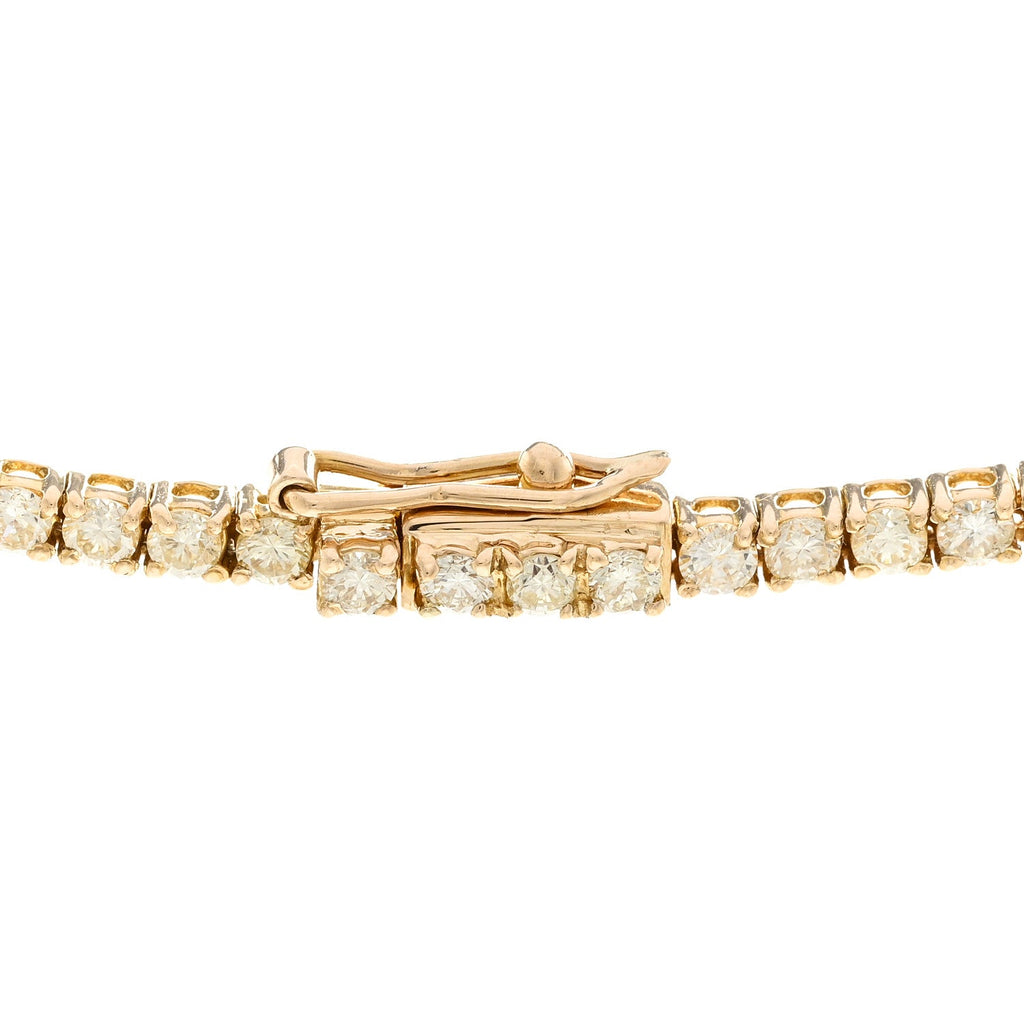 18K Yellow Gold Diamond 14.41ctw Tennis Necklace