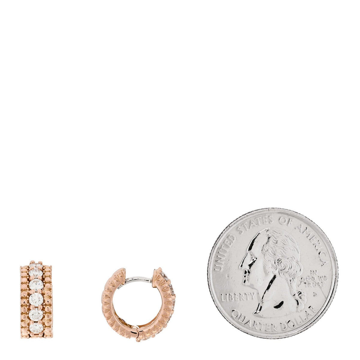 18K Rose Gold Diamond Sienna Hoop Earrings