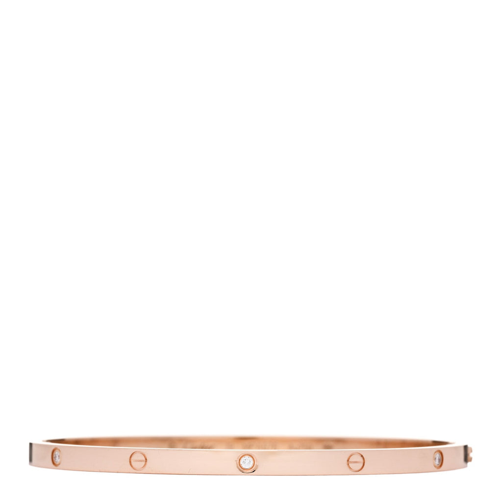 18K Pink Gold 6 Diamond Small LOVE Bracelet 19