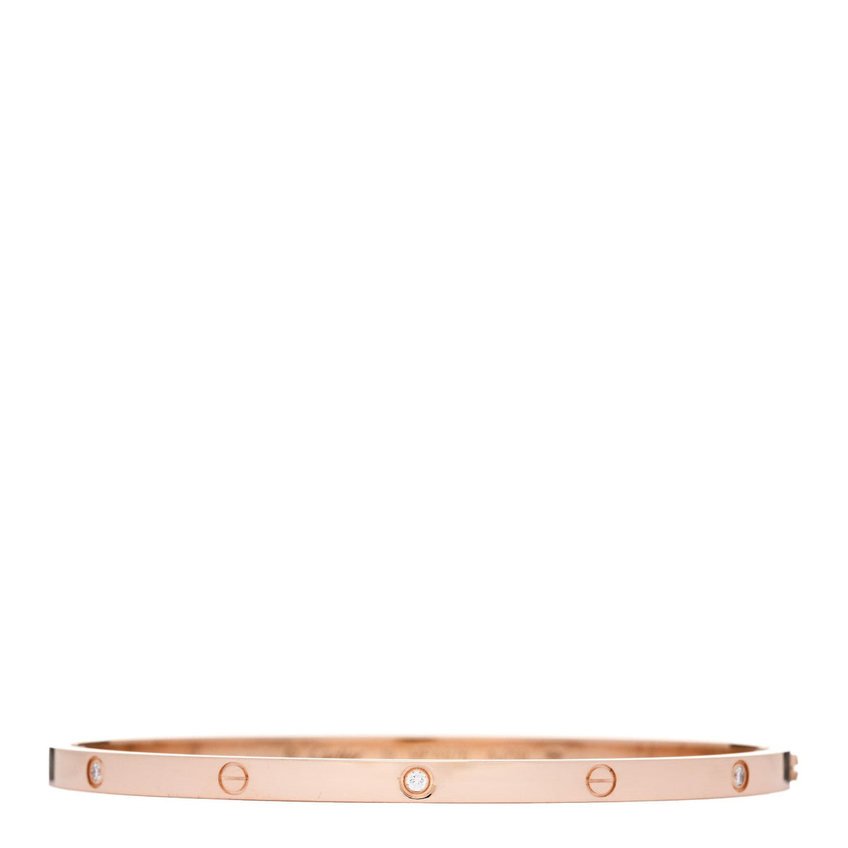 18K Pink Gold 6 Diamond Small LOVE Bracelet 19