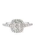 Platinum Diamond .41ct Soleste Cushion Cut Double Halo Engagement Ring 50 5.25