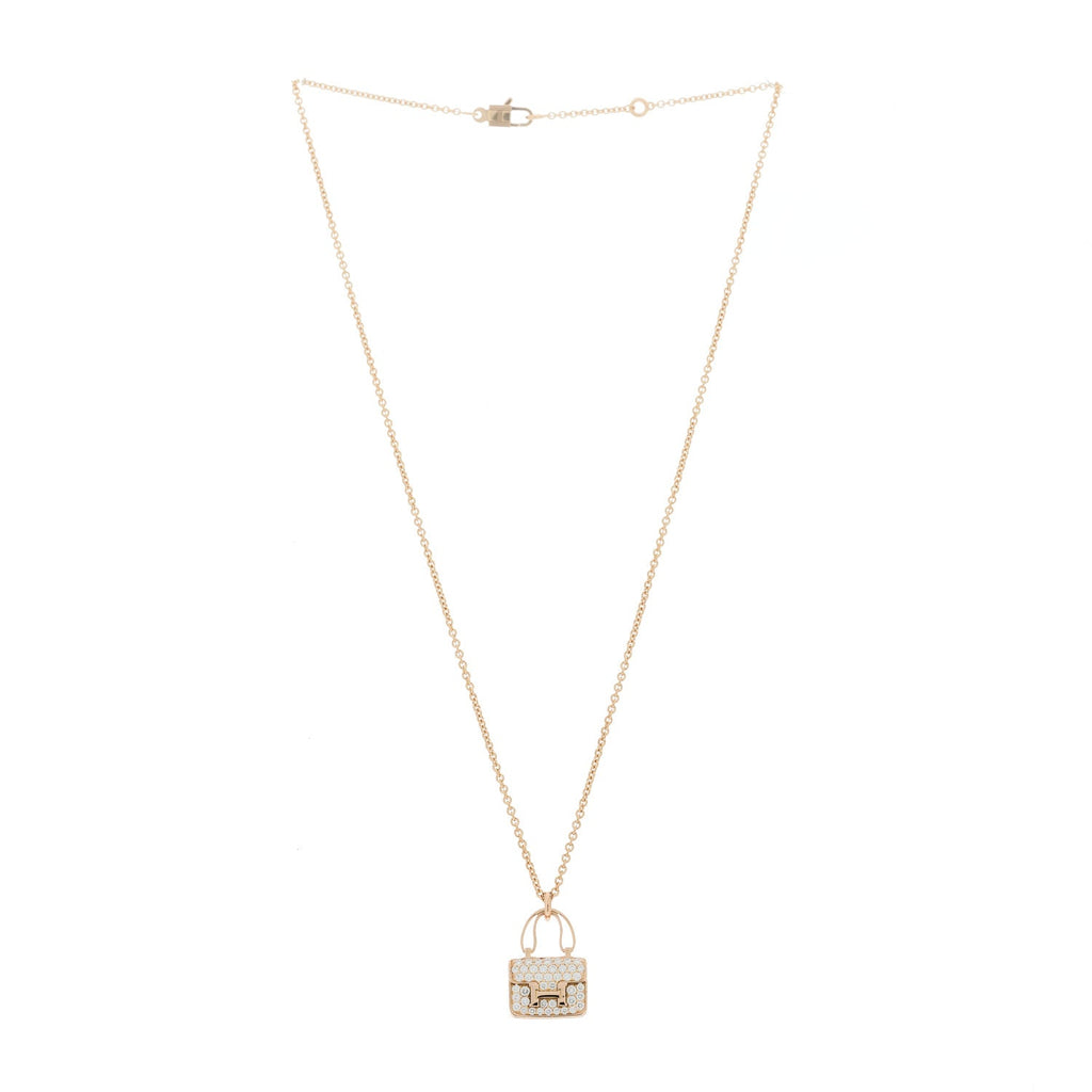 18K Rose Gold Diamond Constance Amulettes Pendant Necklace