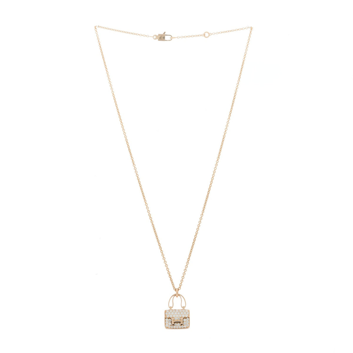 18K Rose Gold Diamond Constance Amulettes Pendant Necklace