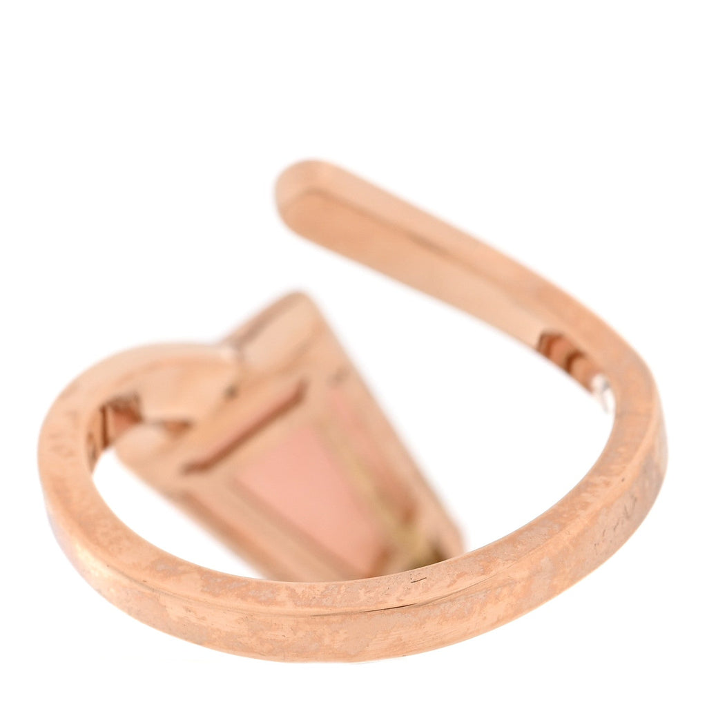 18K Rose Gold Diamond Pink Opal Gelati Ring 50 5.25