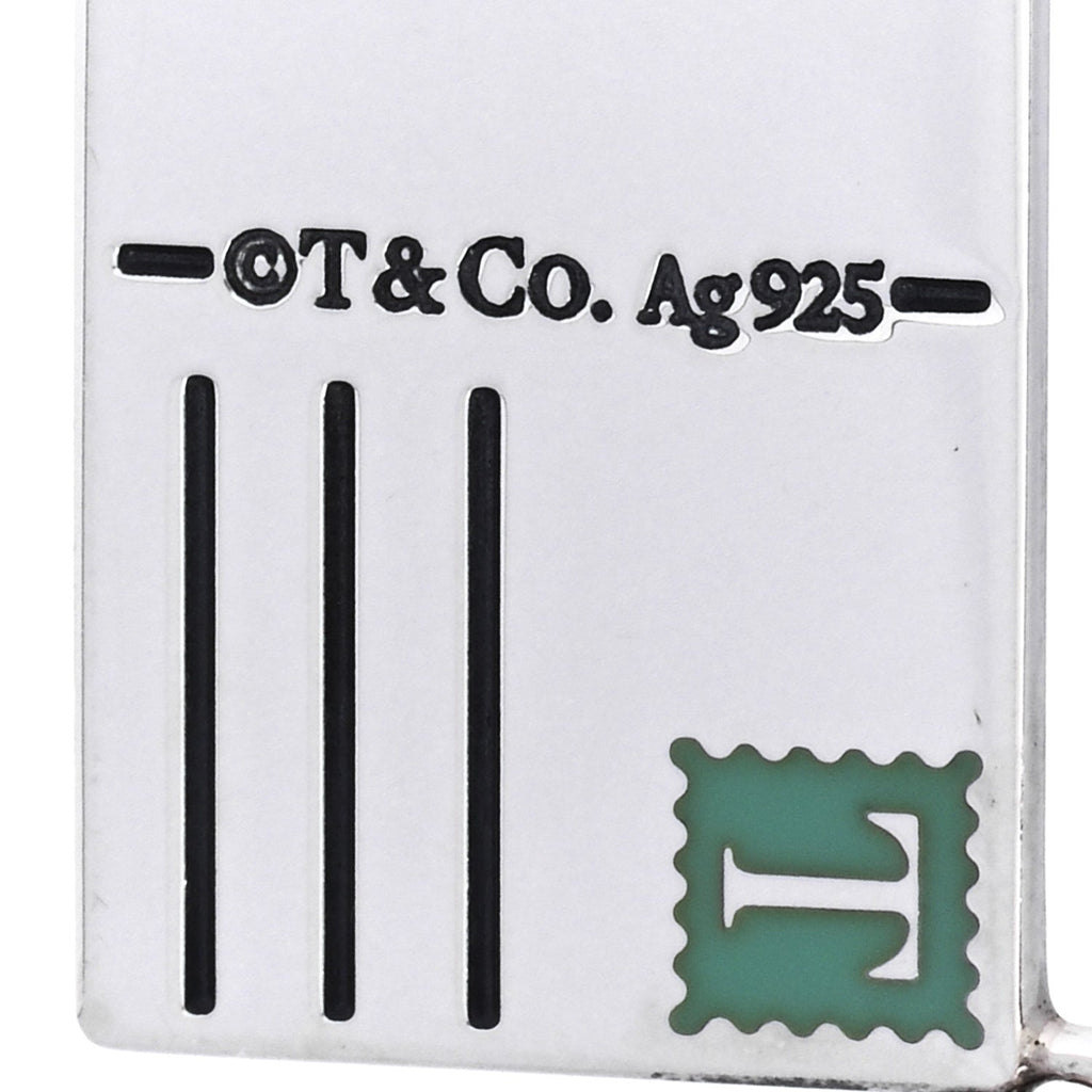 Sterling Silver Enamel Milan Postcard Charm Blue