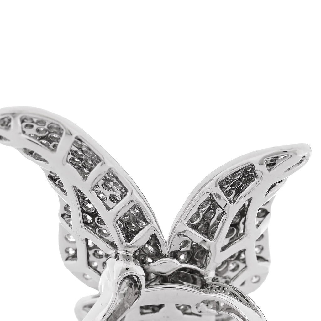 18K White Gold Diamond 3.25ctw Butterfly Ring 54 7