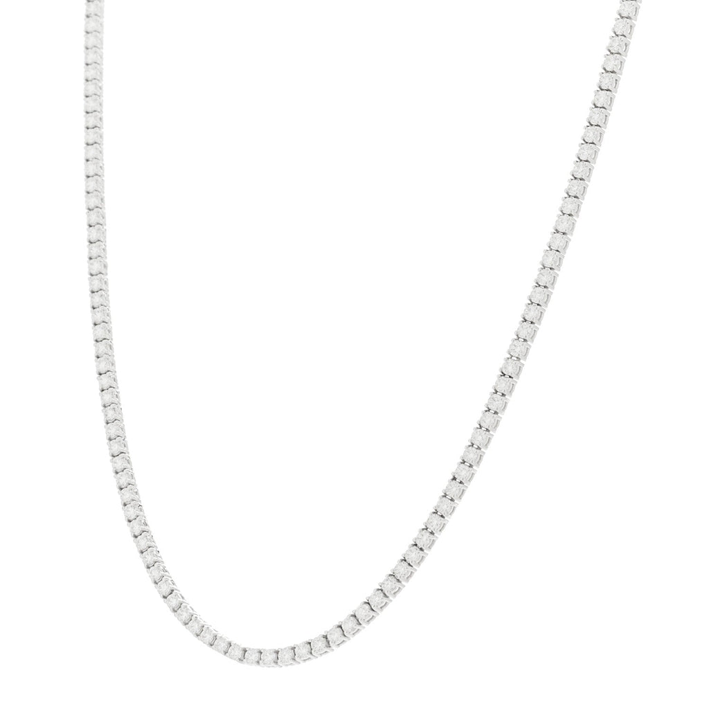 14K White Gold Diamond 3.90ctw Tennis Necklace