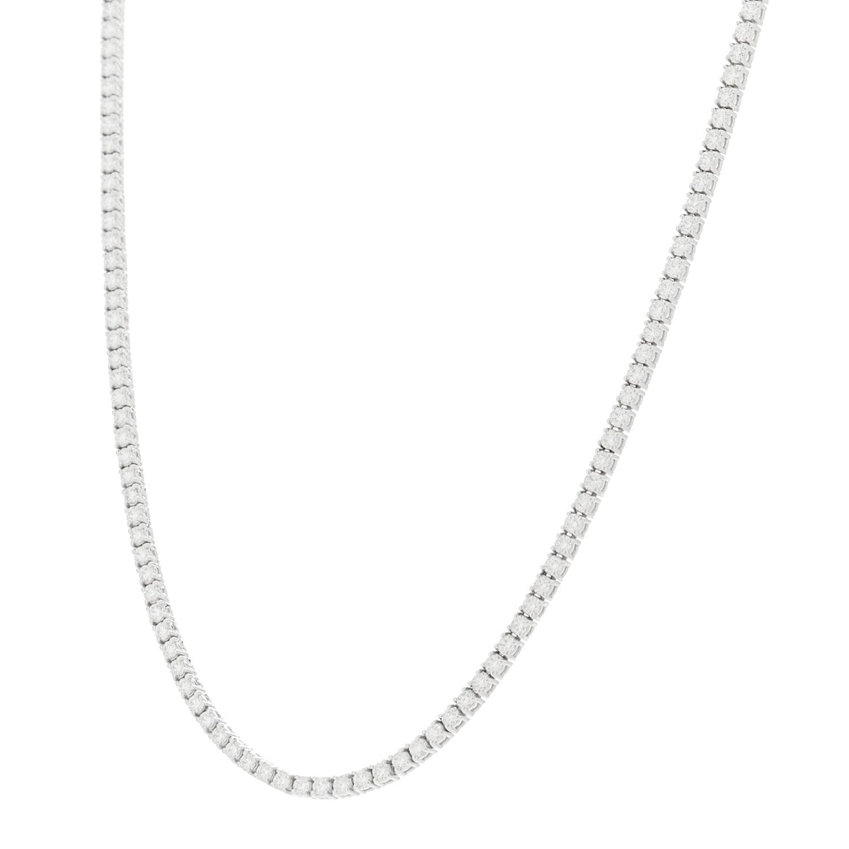 14K White Gold Diamond 3.90ctw Tennis Necklace