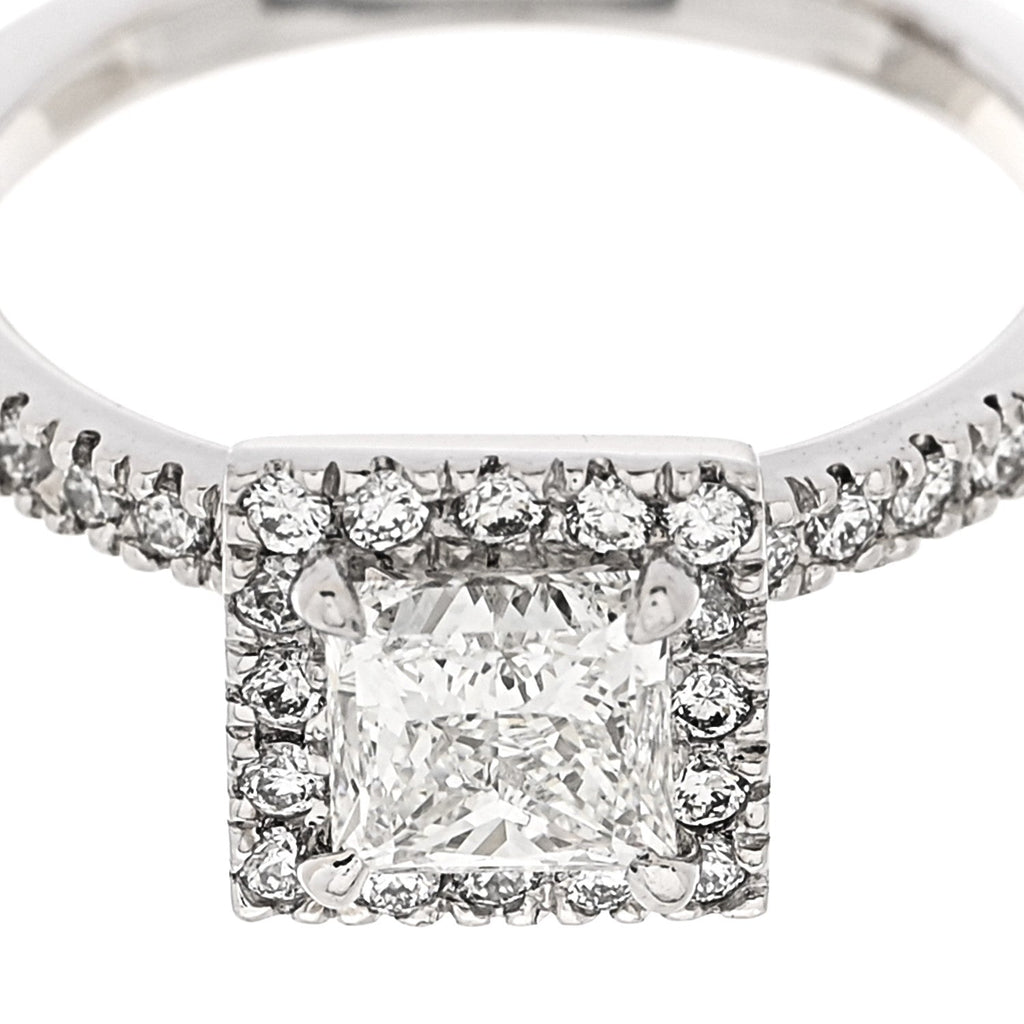 18K White Gold Diamond .96ctw Princess Cut Engagement Ring  52 6