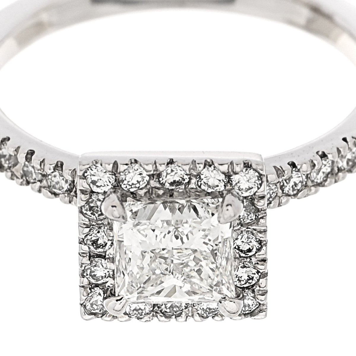 18K White Gold Diamond .96ctw Princess Cut Engagement Ring  52 6