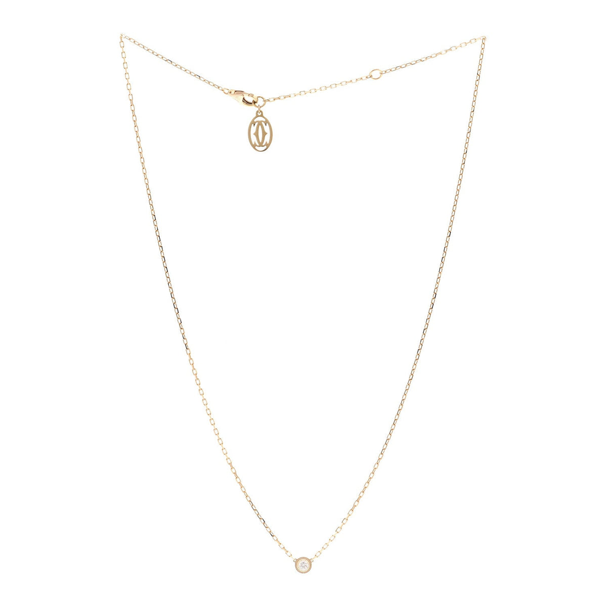 18K Pink Gold Diamond SM D'Amour Pendant Necklace
