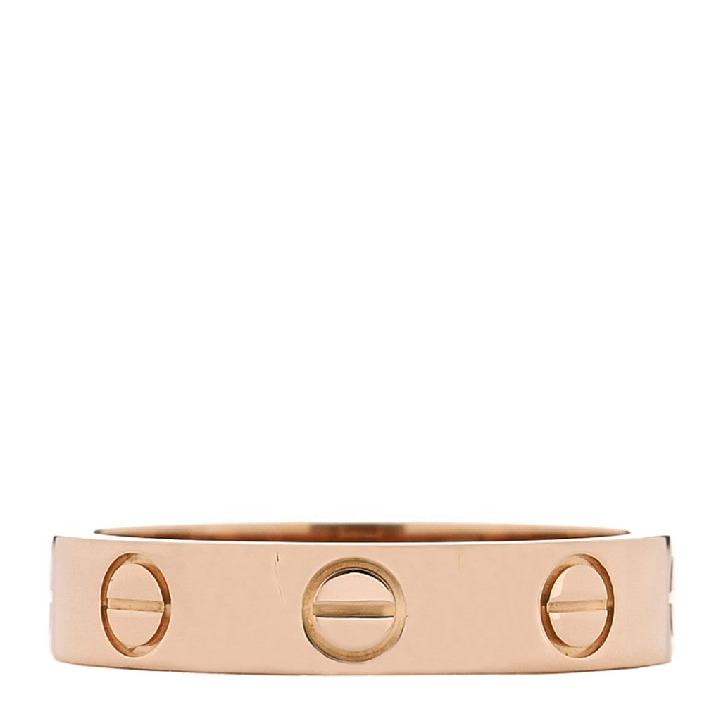 18K Pink Gold 3.5mm LOVE Wedding Band Ring 48 4.5
