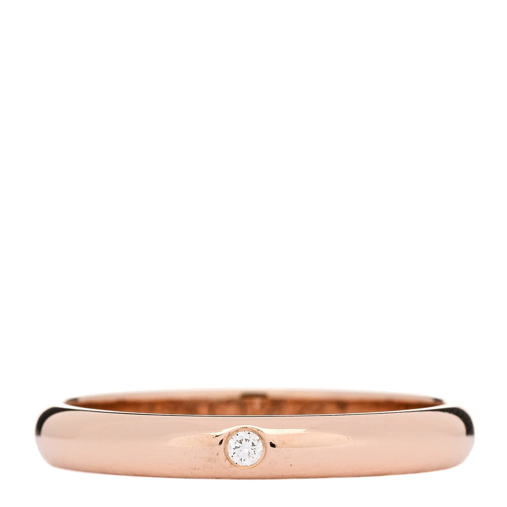 18K Pink Gold Diamond 2.6mm 1895 Wedding Band Ring 50 5.25