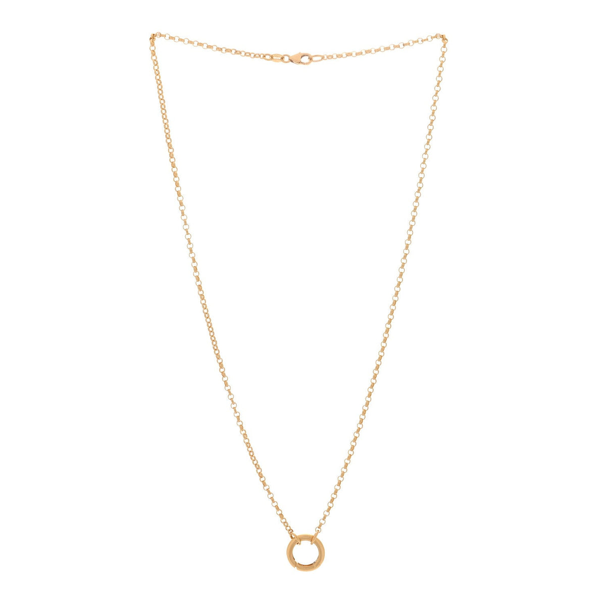 18K Yellow Gold Small Belcher Chain Chubby Annex Link Necklace