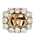 Metal Crystal Double G Ring XS Aged Gold