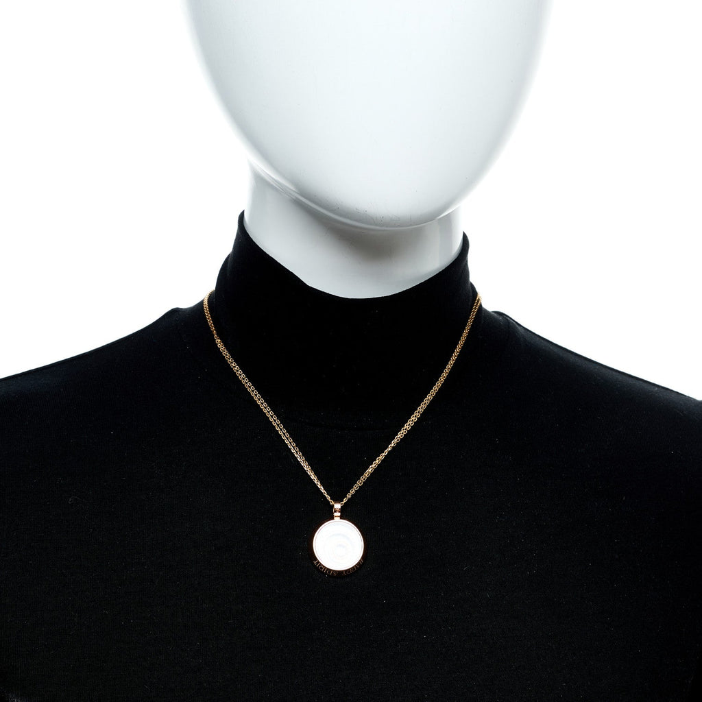18K Rose White Gold Diamond Happy Spirit Three-Ring Pendant Necklace
