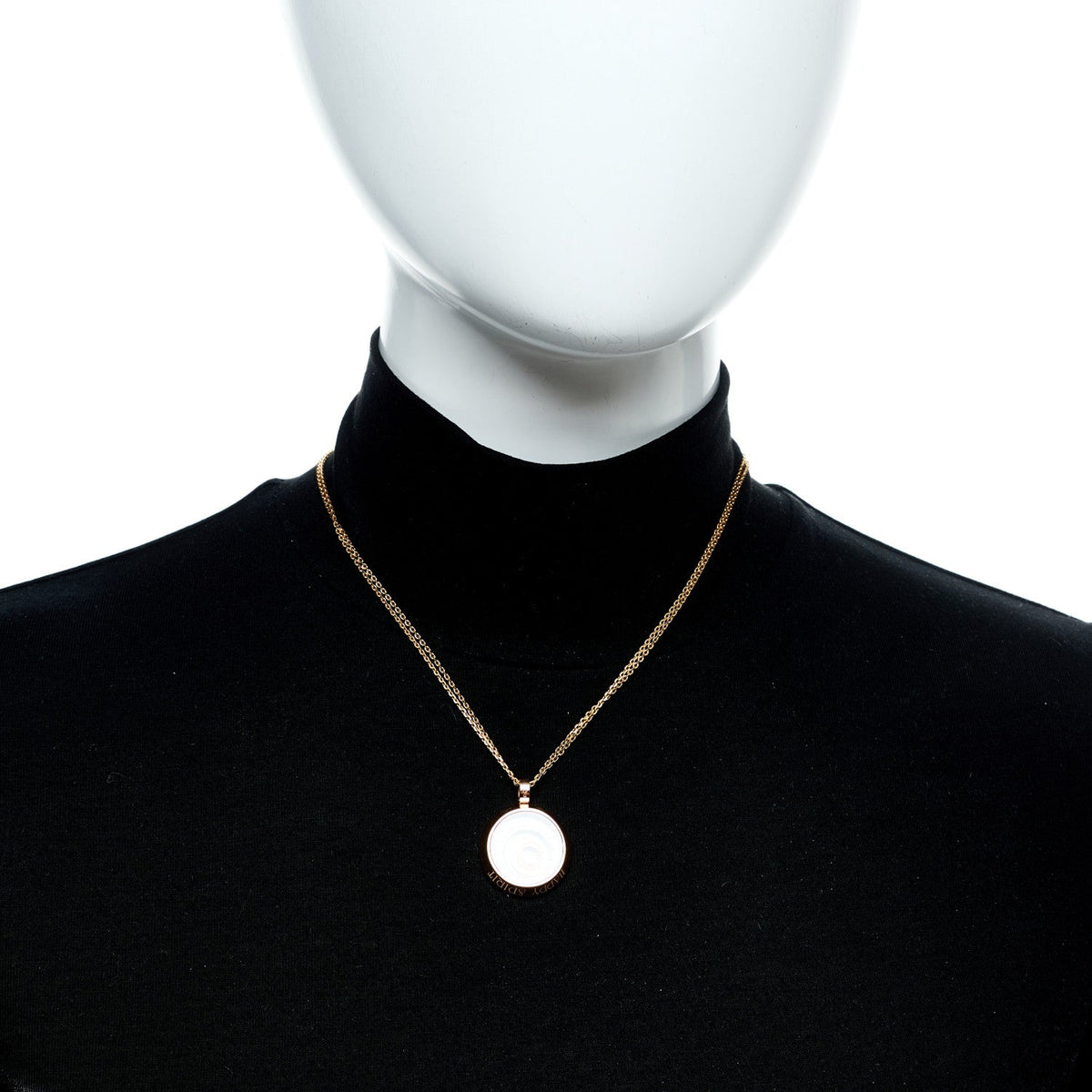 18K Rose White Gold Diamond Happy Spirit Three-Ring Pendant Necklace