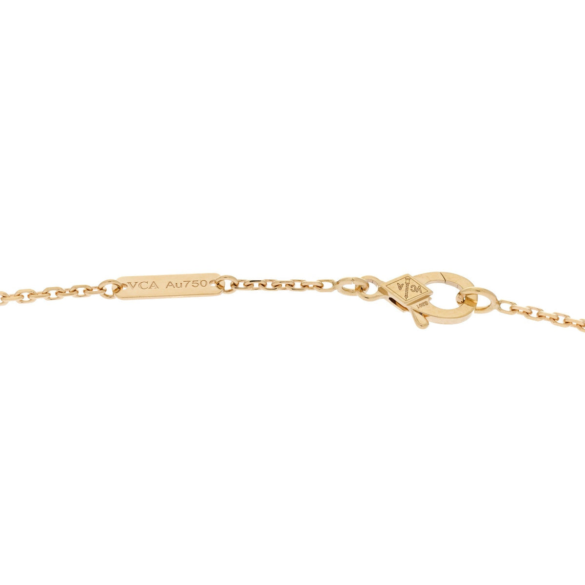18K Yellow Gold Guilloche Vintage Alhambra Pendant Necklace