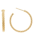 18K Yellow Gold Small Cablespira Hoop Earrings
