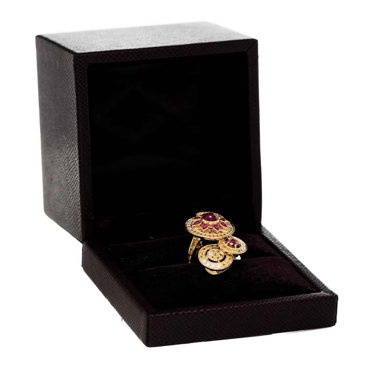 18K Rose Gold Diamond Multi Gemstone Sheherazade Ring 49 5