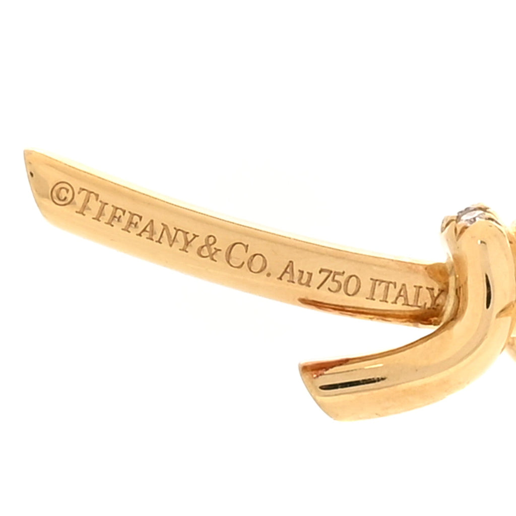 18K Yellow Gold Diamond Tiffany Knot Earrings