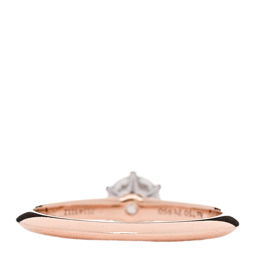 18K Rose Gold Platinum Diamond .48ct Solitaire Engagement Ring 52 6
