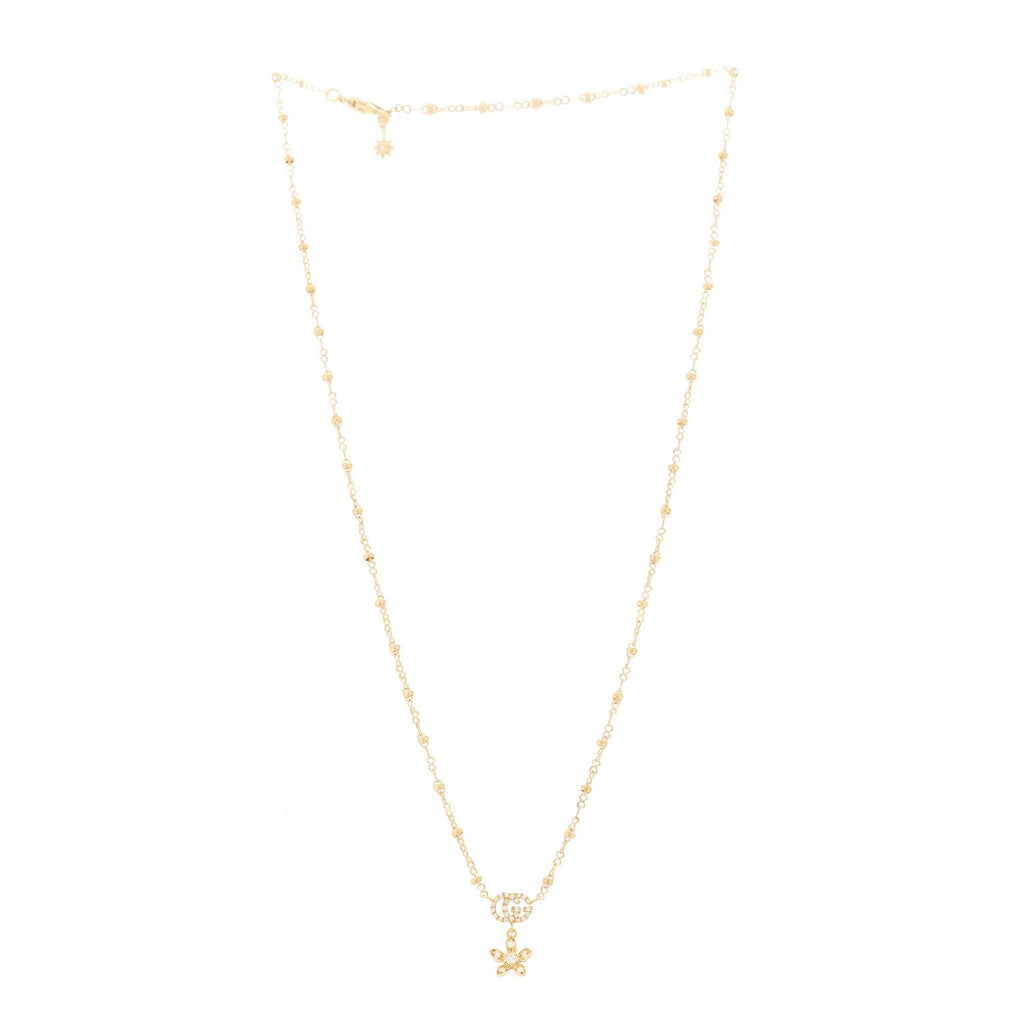 18K Yellow Gold Diamond Flora Necklace
