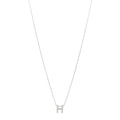 18K White Gold Diamond Love Letter H Pendant Necklace