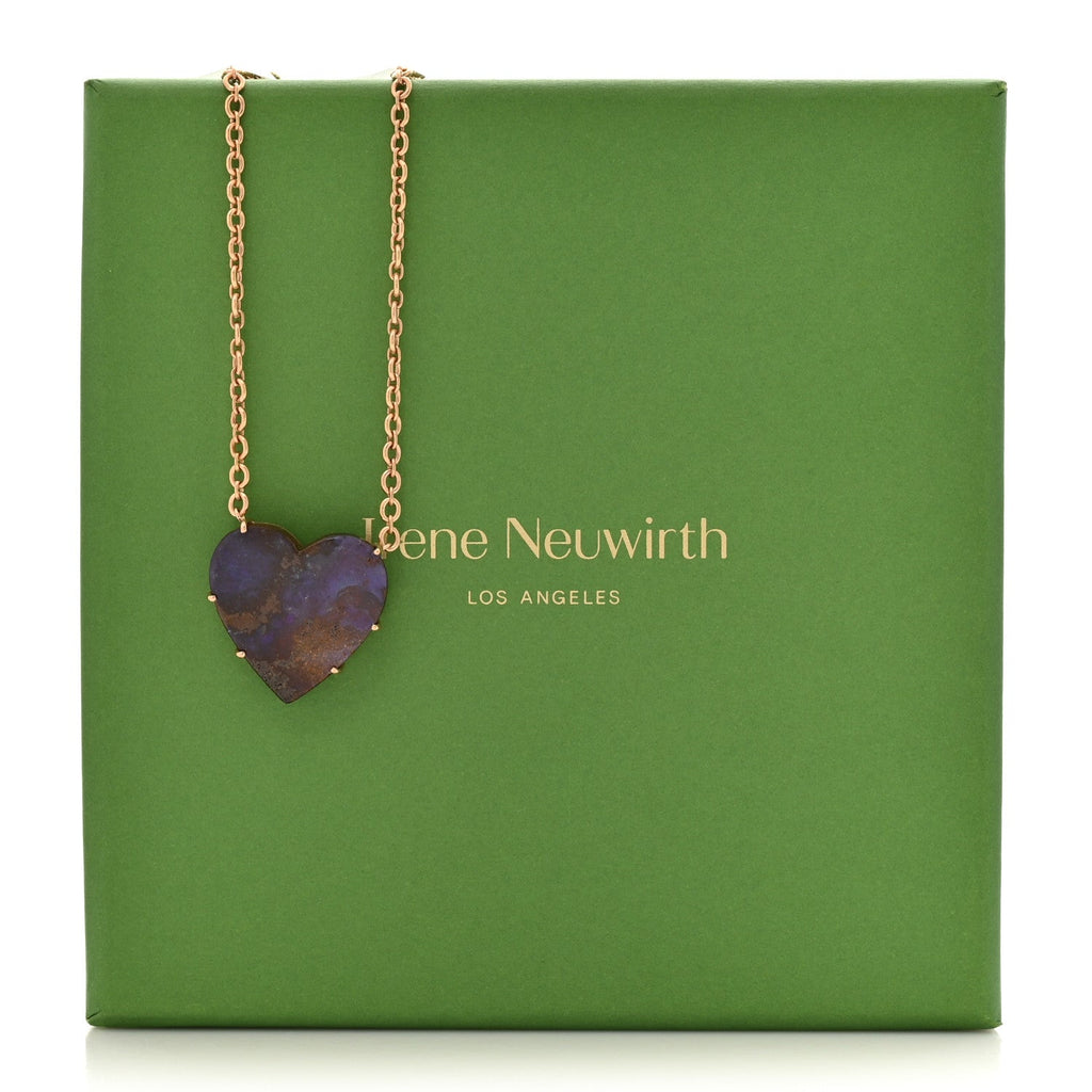 18K Rose Gold Boulder Opal One of a Kind Love Pendant Necklace