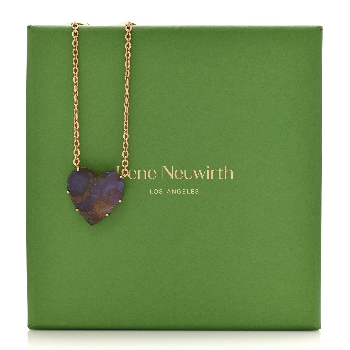 18K Rose Gold Boulder Opal One of a Kind Love Pendant Necklace