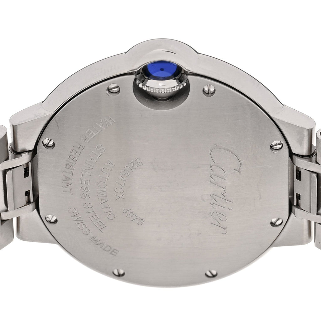 Stainless Steel Diamond Bezel 33mm Ballon Bleu De Cartier Automatic Watch Blue