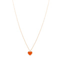 18k Rose Gold Carnelian Sweet Alhambra Heart Pendant Necklace
