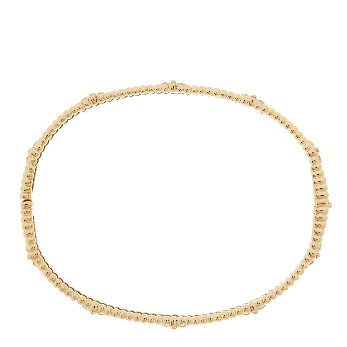 18K Yellow Gold Diamond Perlee Sweet Clovers Bracelet L