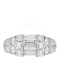 18K White Gold Diamond 1.92ctw Baguette Round Cut Ring 50 5.25