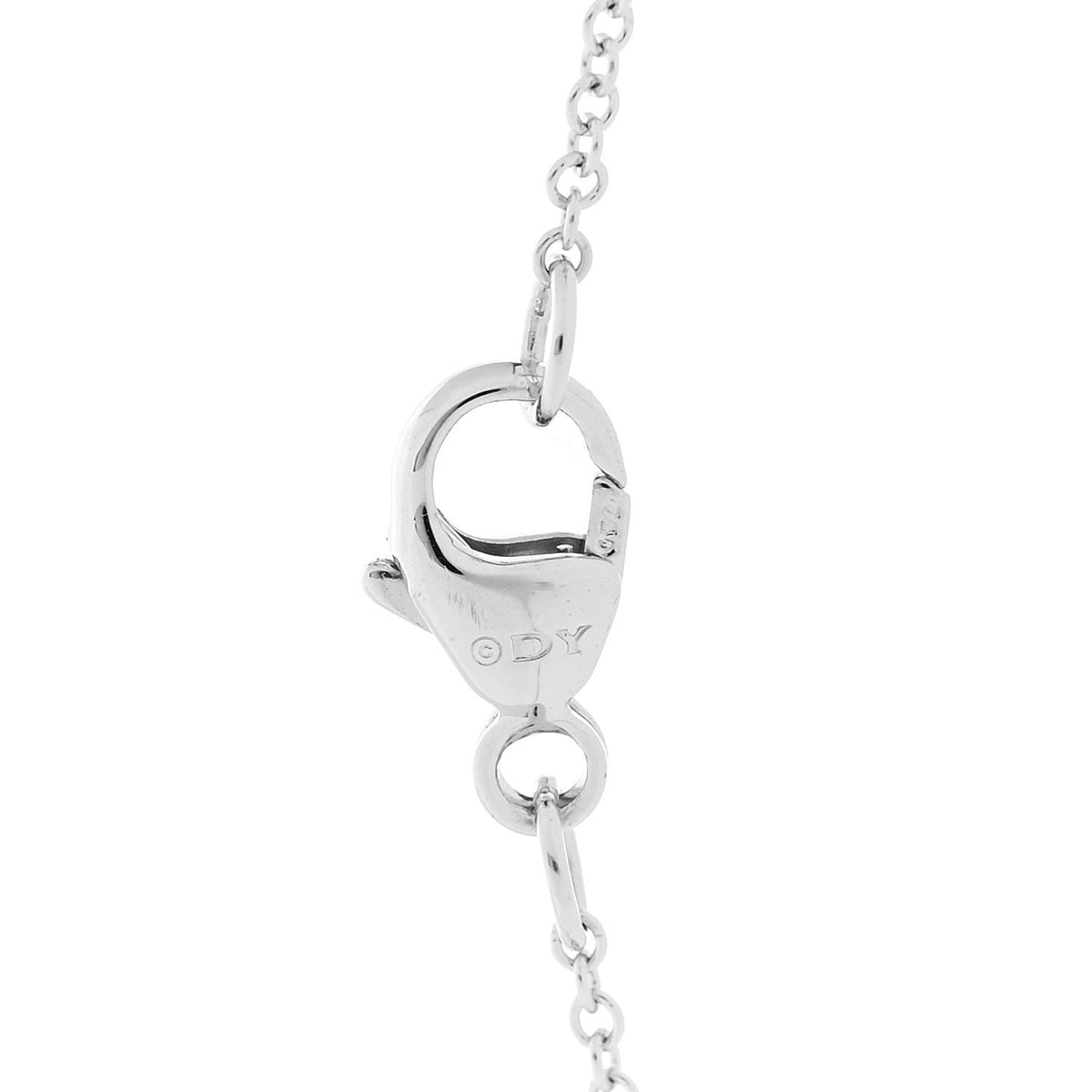 18K White Gold Black Diamond Cushion Pendant Necklace
