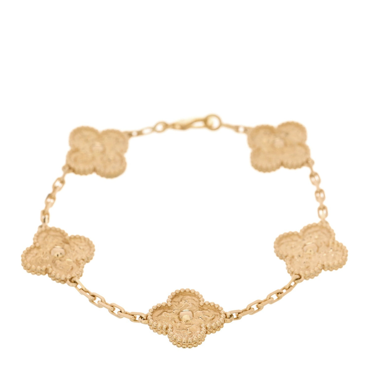 18K Yellow Gold 5 Motifs Vintage Alhambra Bracelet